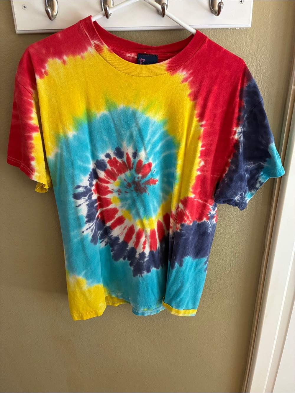 Freeze Kids Tie-Dye Spiral Tee in Yellow, Red & Blue
